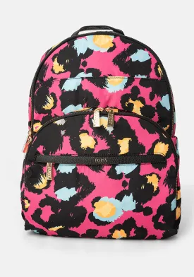 Pink Animal Print Rucksack