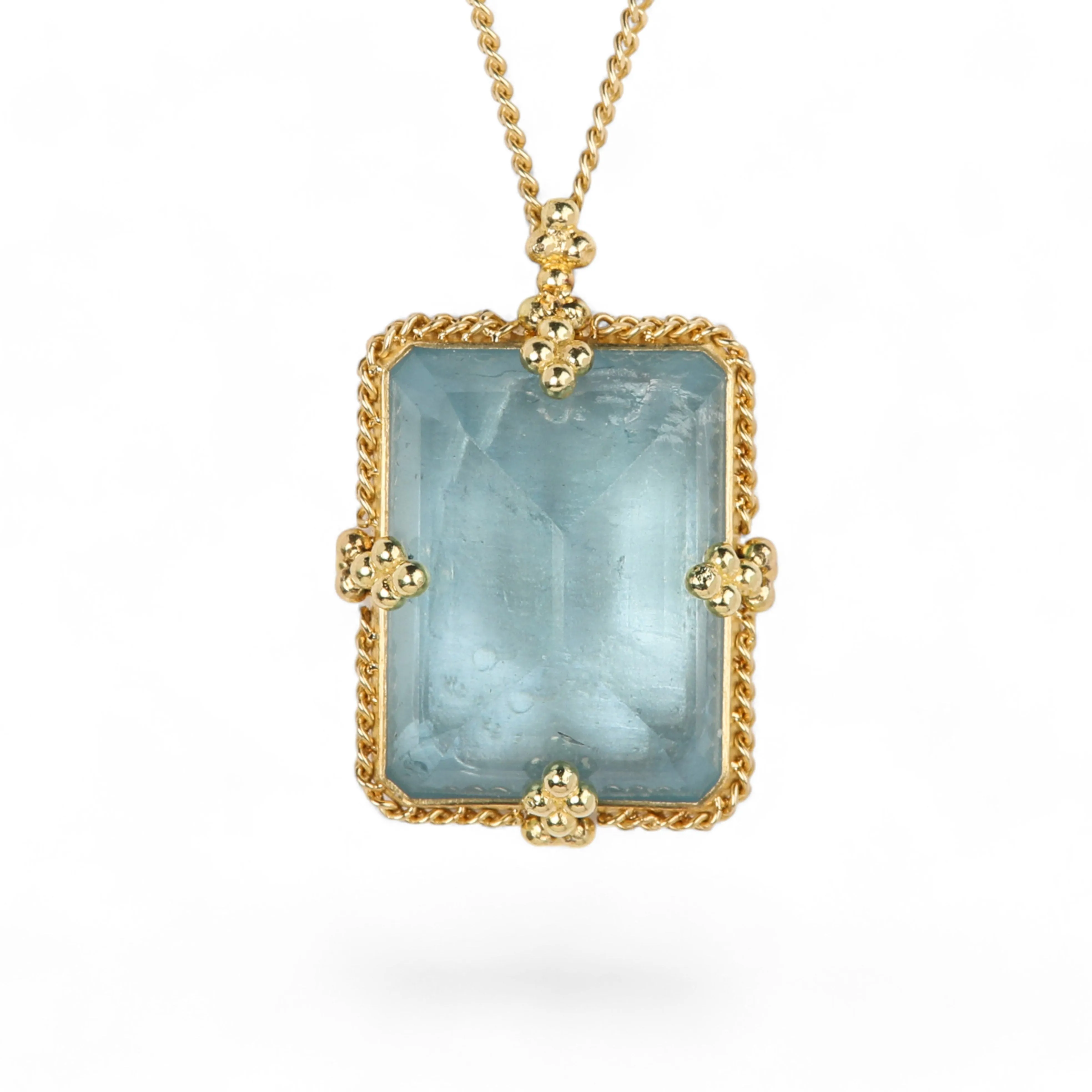 Rectangular Aquamarine Necklace