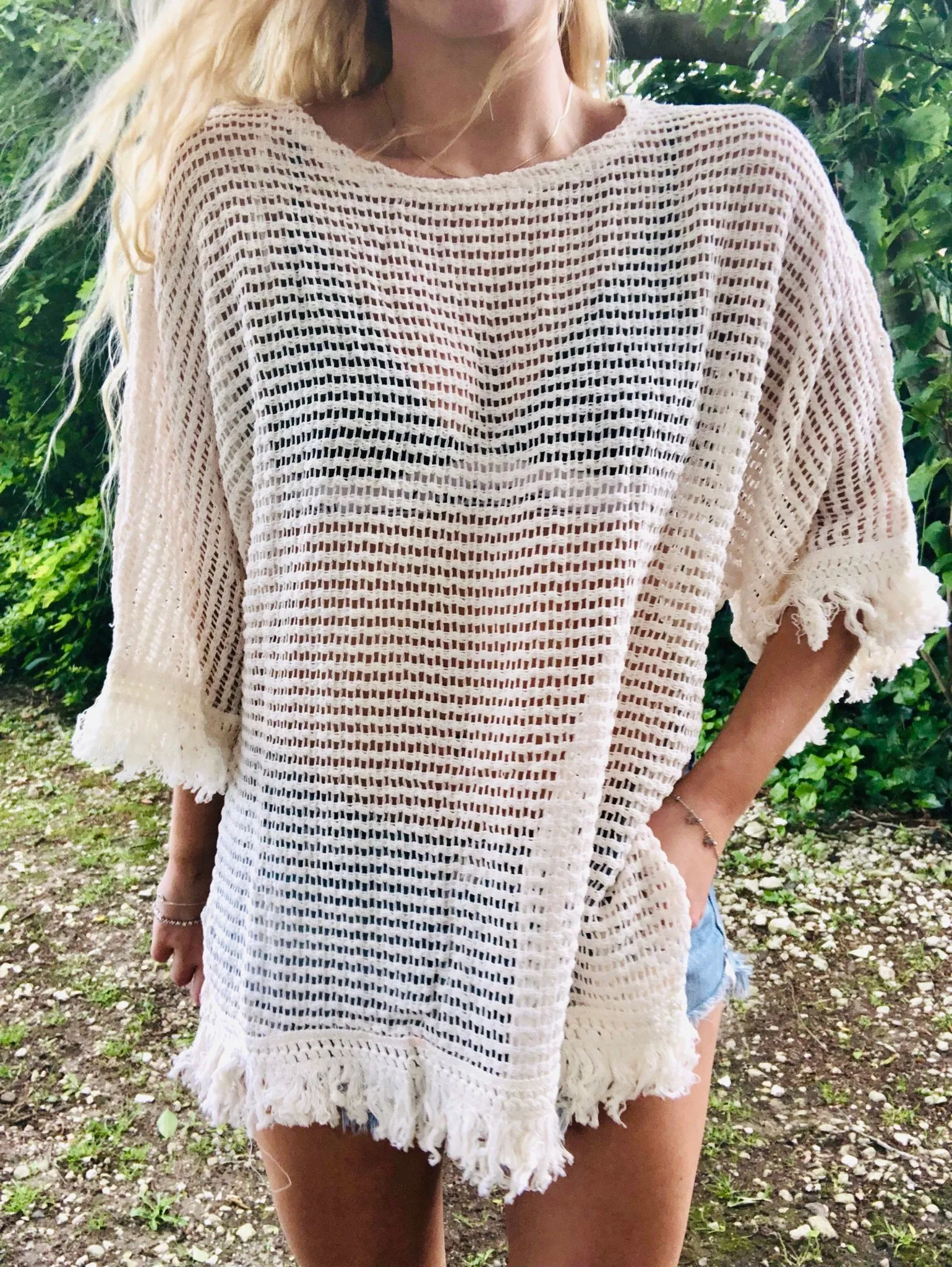 SHEER FRINGE TOP