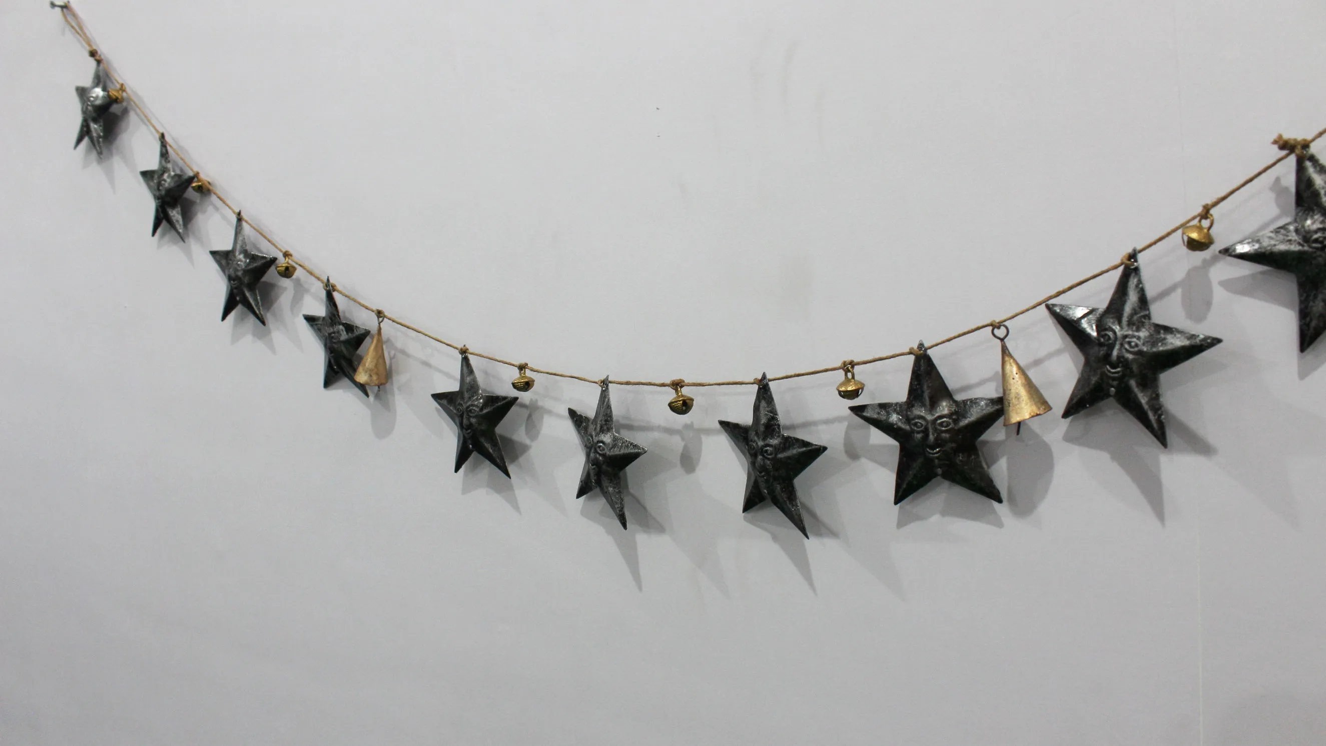 Star Moon Hanging Jute Garland Decoration Bohemian Home Decor Country Primitive Christmas Holiday Decoration