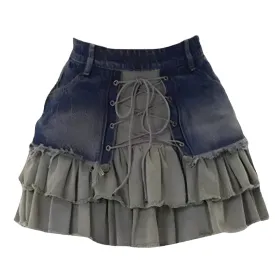 The Georgiana Patchwork Denim Skirt