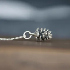 Tiny Pinecone Charm Necklace - Pre order shipping Sept 12