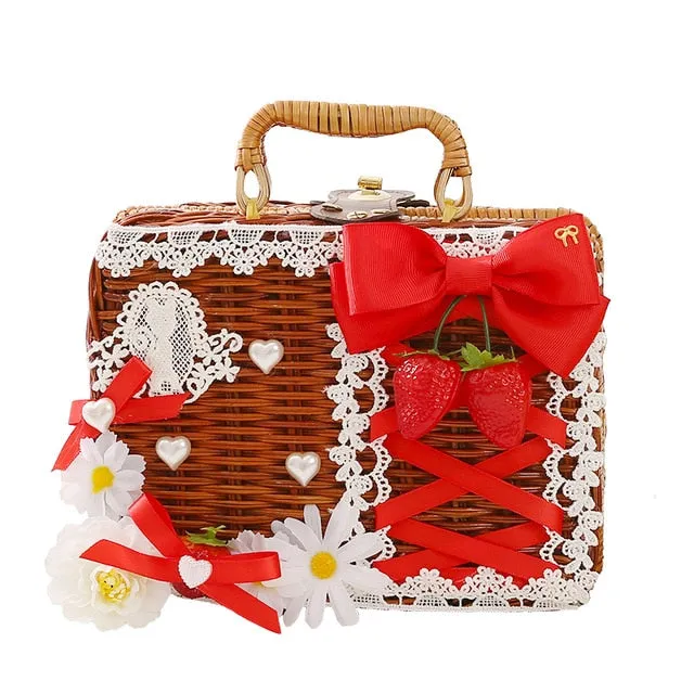 Wicker Strawberry Purse